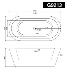 Акриловая ванна Gemy G9213