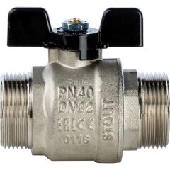 Кран шаровой полнопроходной НР/НР бабочка 1. 1/4&quot; Stout