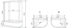 Timo eco TE-0720 Р L душевая кабина (120*80*218), шт