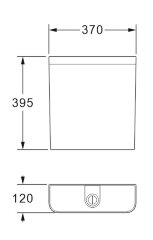 Бачок пластиковый AZARIO 370x120x395 с соединительной трубой, белый (AZ-204)