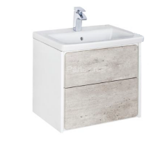 RONDA Модуль д/раковины 600 мм, бетон/белый матовый (подходит раковина Gap)
