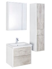 RONDA Модуль д/раковины 600 мм, бетон/белый матовый (подходит раковина Gap)