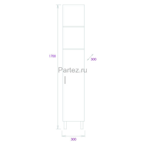 Пенал напольный OnikaТимбер 30.01 Серый мат./Дуб сонома (403067)
