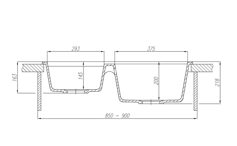 Кухонная мойка Aquaton Делия 78 DBL 2 чаши, цвет графит (1A723132DE210)