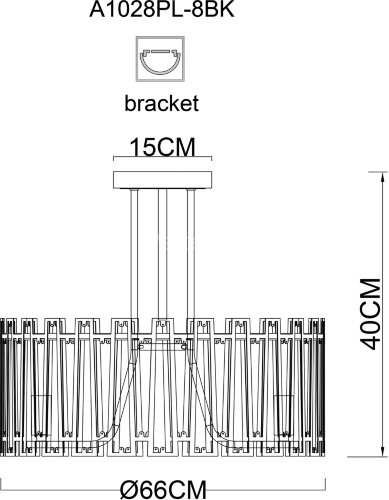 Потолочная люстра Arte Lamp A1028PL-8BK