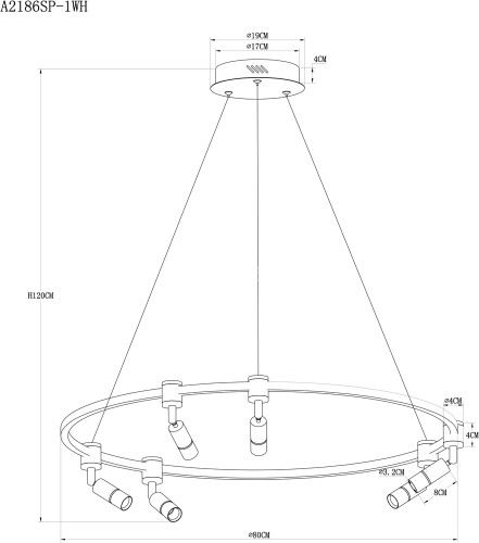 Подвесной светильник Arte Lamp A2186SP-1WH