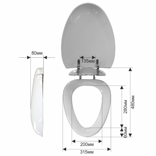821BS сиденье для унитаза пластик с микролифтом, белое  MELANA