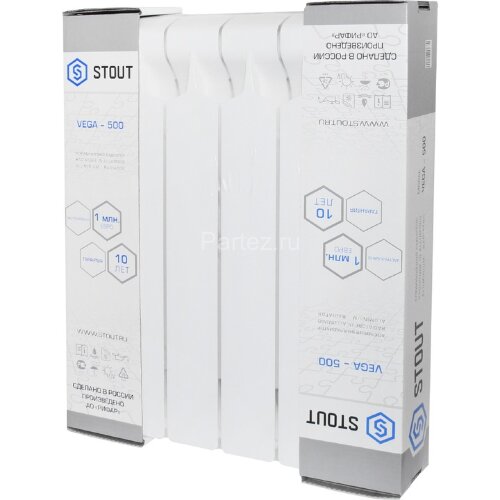 Радиатор алюминиевый STOUT Vega 500/80-08