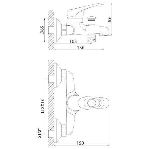 Смеситель Rossinka B35-31 для ванны