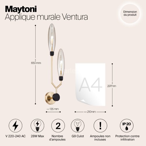 Бра Maytoni MOD012WL-02G