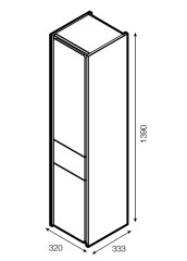 Шкаф-колонна Roca Ronda 32 L, 32 см, левый, бетон/белый глянец (Z.RU93.0.300.5)