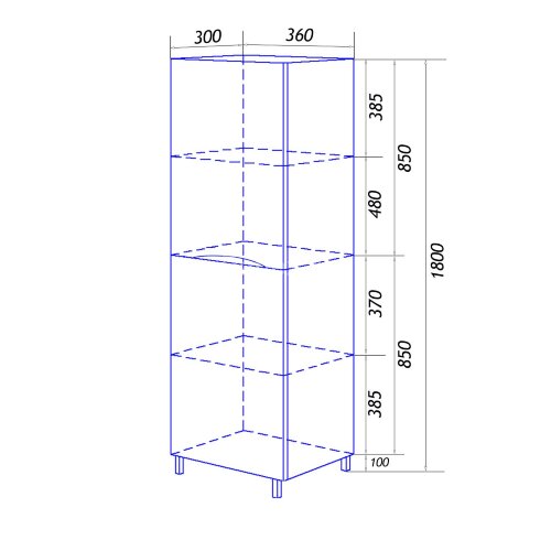 Пенал напольный Loranto Santorini 360х300х1800 левый, белый (CS00086964)