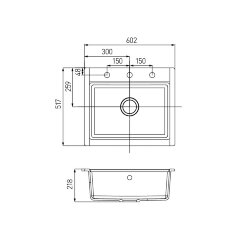 Кухонная мойка AQUATON Делия 60, шампань (1A715232LD290)