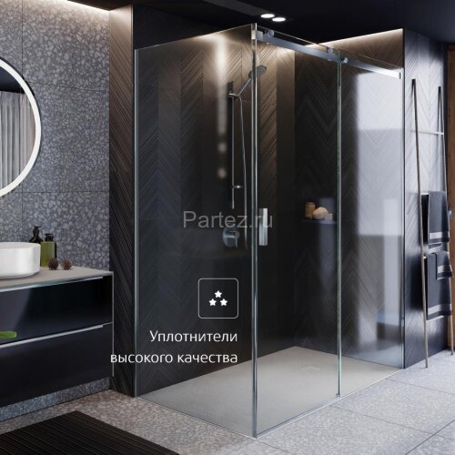 Душевая дверь Roca AREA раздвижная 160х200, толщина полотна 8мм левая, цвет профиля хром