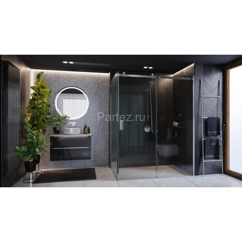 Душевая дверь Roca AREA раздвижная 160х200, толщина полотна 8мм левая, цвет профиля хром