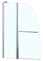 Шторка для ванны складная Azario Boston 100х140 цвет профиля хром (AZ-142TB)