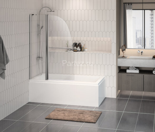 Шторка для ванны складная Azario Boston 100х140 цвет профиля хром (AZ-142TB)