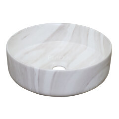 Раковина-чаша Azario 355х355х120 накладная, круглая, светлый мрамор (AZ-3134-M817)