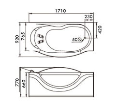 Акриловая ванна Gemy G9072 B R