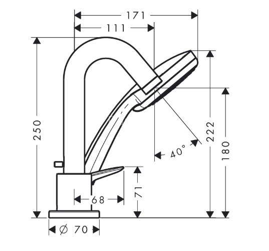 71313000 Logis Смеситель на край ванны, однорычажный, на 3 отверстия (нужна СЧ 13439180)