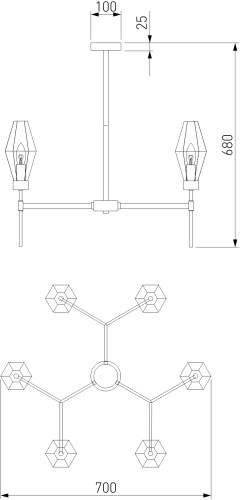 Потолочная люстра Eurosvet 60143/6 хром