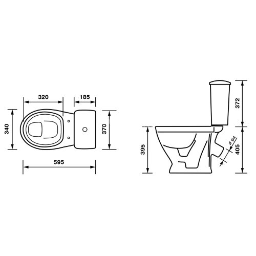 Унитаз-компакт Радуга Стандарт, тарельчатый, с сиденьем, белый (41901130032)