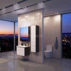 Z_RONDA Шкаф-колонна левый, белый глянец/антрацит