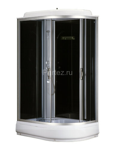 Душевая кабина LORANTO 120х80х215 левосторонняя, поддон 20 см, прозрачное стекло 4 мм, черная (CS-66120-20 L G)