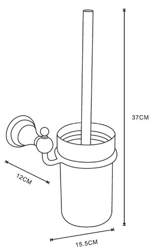 Ёрш Azario ELVIA подвесной с керамической колбой, золото (AZ-91113G)