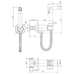 Смеситель Lemark Solo LM7171GM с гигиеническим душем, встраиваемый