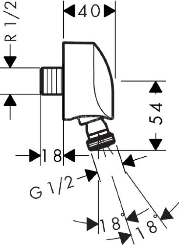 Hansgrohe 27505000 Fixfit Е Шланговое подсоединение 1/2 с защитой от обратного тока