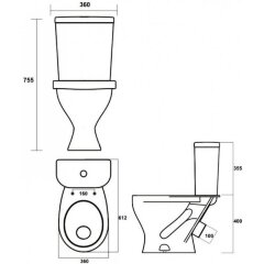 Унитаз-компакт Sanita Формат с сидением микролифт