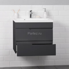 Комплект тумба Итана Alexa 60 (600х450х560) подвесная, с раковиной Clarissa 60, графит (CS00093214)