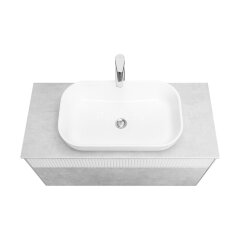 Тумба под раковину AQUATON Марбл 100 1000х460х530 подвесная, Слэйт/Белый матовый (1A276301MH4C0)