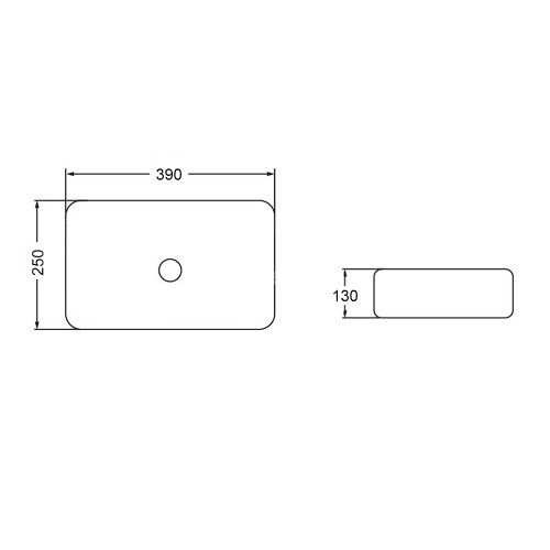 Раковина-чаша Azario 390х250х130 накладная, квадратная, белый глянец (AZ-2256)