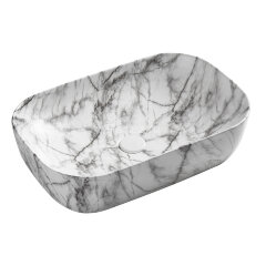 Раковина-чаша Azario 610x410x145 накладная, овальная, темный мрамор (AZ-2143-P-M805)