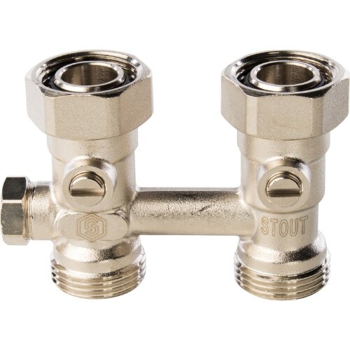 Узел нижнего подключения радиатора для однотрубной системы прямой 3/4" Stout