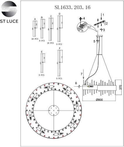 Подвесная люстра ST Luce SL1633.203.16