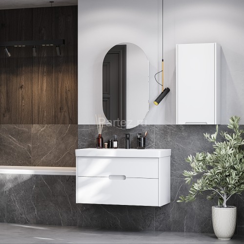 Тумба под раковину Aquaton Оливия 90 подвесная, цвет белый матовый (1A254401OL010)