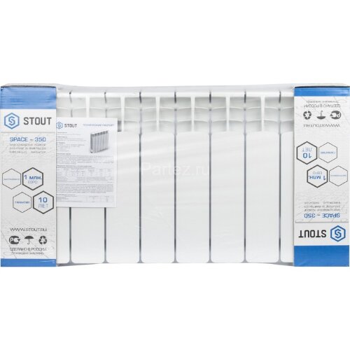 Радиатор биметаллический STOUT Space 350/90-10