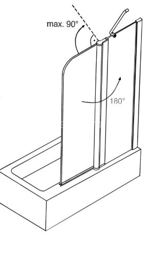 Шторка для ванны распашная Azario Merrit 110х140 цвет профиля серебро (AZ-NF6221 1100)