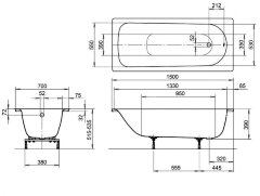Ванна стальная Kaldewei Eurowa Verp. 150х70х39, alpine white, без ножек