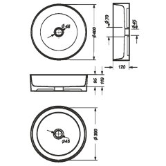 Раковина Sanita Luxe Best Slim, накладная, белая (BST40SLWB01S)