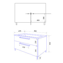 Комплект тумба Azario Ника 80 Н 800х470х850 напольная, с раковиной Monte 80 (CS00082789)