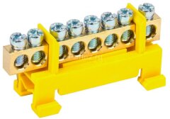 Шина PE &quot;земля&quot; на DIN-изол. &quot;Стойка&quot; ШНИ-6х9-8-С-Ж IEK YNN10-69-8P-K05