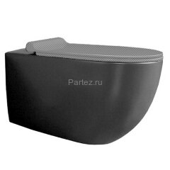 Унитаз подвесной Simas Vignoni "Rimless" 365х560х340 безободковый, с креплением F85, черный матовый