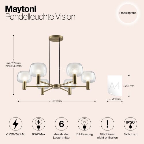 Подвесной светильник Maytoni MOD411PL-06G