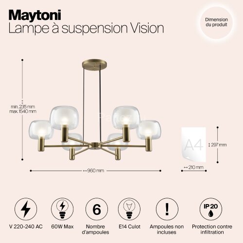 Подвесной светильник Maytoni MOD411PL-06G