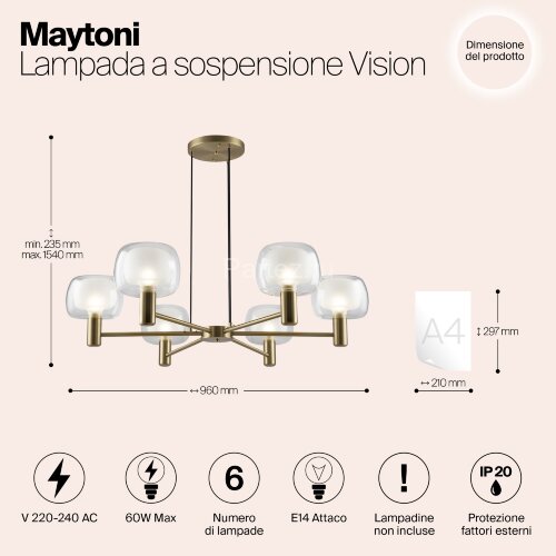 Подвесной светильник Maytoni MOD411PL-06G
