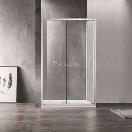 Душевое ограждение AZARIO 1200х800х2000, БЕЗ ПОДДОНА, прозрачное стекло 6 мм, открывание налево, цвет профиля серебро (AZ-ND1131 L 1200)